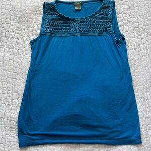 Ann Taylor Factory Women’s Small Blue Tank shirt sleeveless embroidered